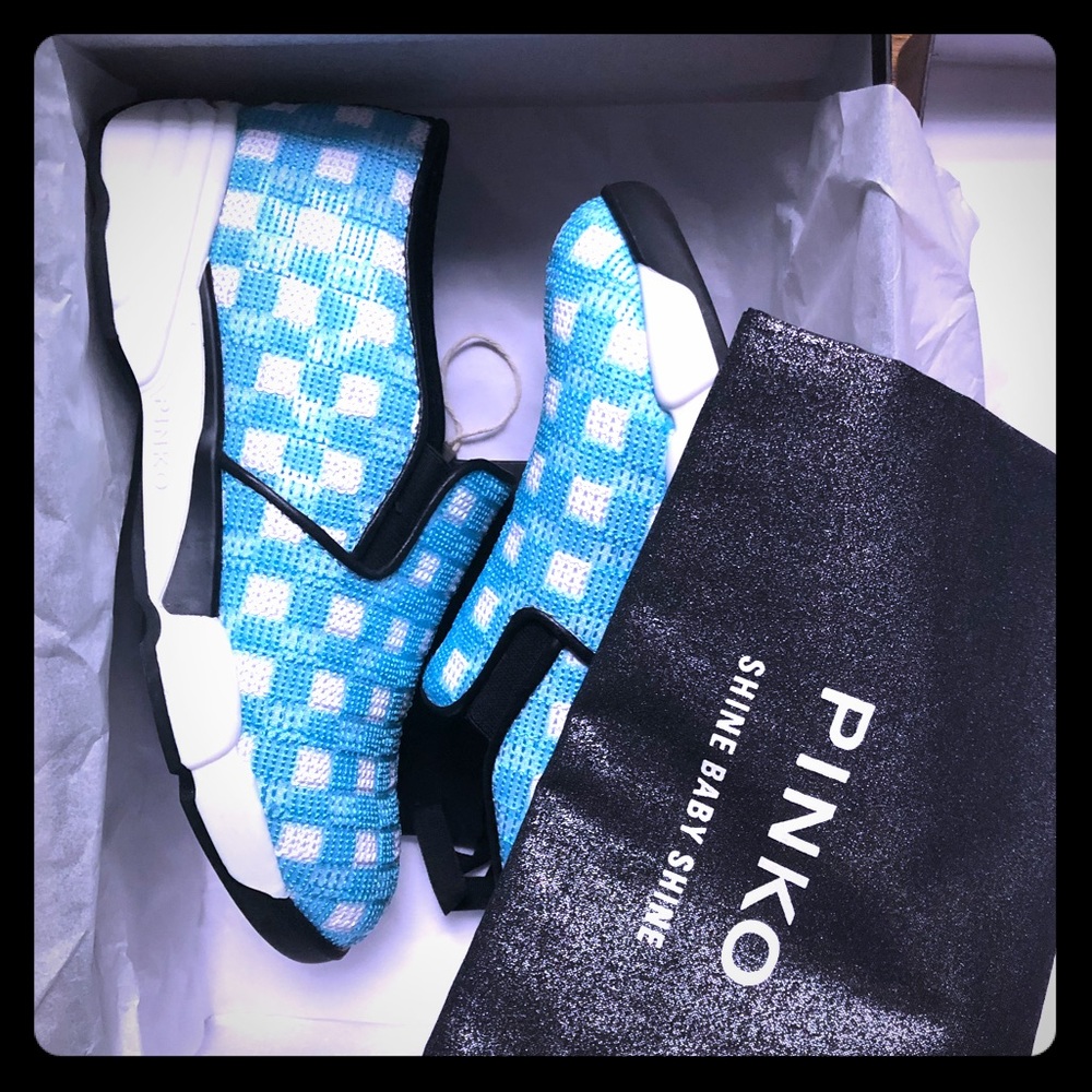 Blue PINKO sequin shoes
